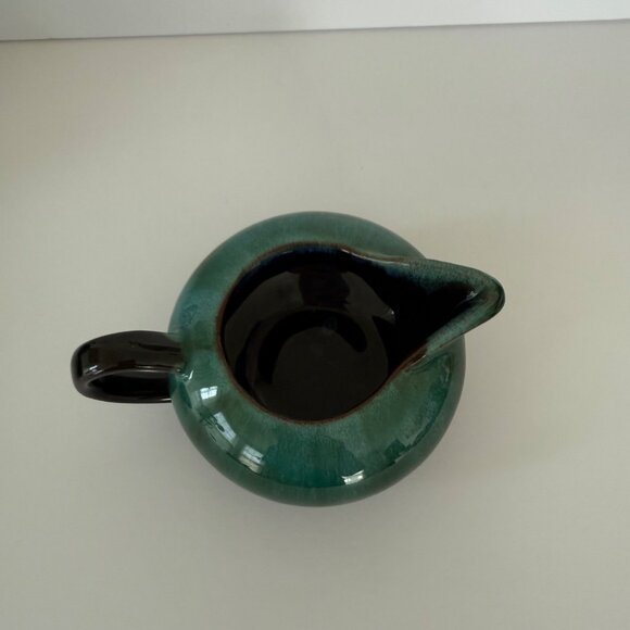 Vintage Ceramic Green Glazed Tea Set With Teapot Creamer & Sugar Bowl - Picture 4 of 11